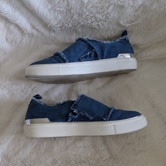 Raw Trim Denim Slip on Sneakers - Picture 10 of 10